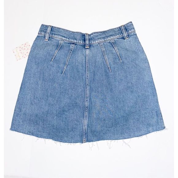 Free People Cosmico Flirt Denim Mini Skirt in Rain Blue OB1193075 Women’s Size 2 - Picture 9 of 10